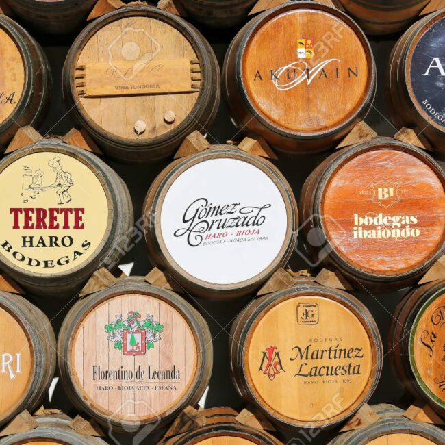 Wine barrels in Haro, La Rioja, Spain