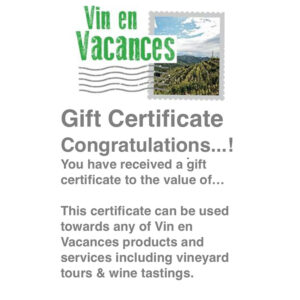 Vin en Vacances Gift Certificate